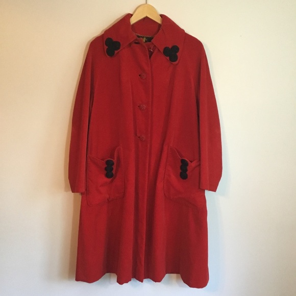 Frank R Jelleff Jackets & Blazers - Vintage Frank R Jelleff Red Swing Coat DC